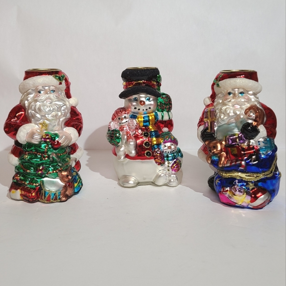 Vintage Christmas glass tea lights